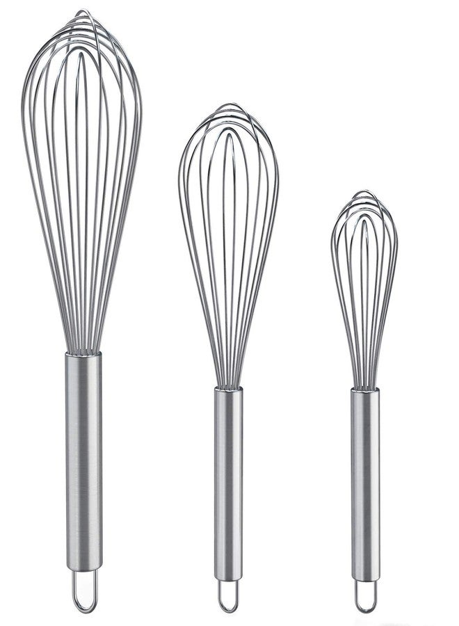 GOOD STUFF GOOD STUFF 3 Pcs Large Small Metal Mini Whisk Sets, Stainless Steel Egg Wire Tiny Whisks for Cooking Baking, Kitchen Tool Utensil, Beater Balloon Whisker/Wisks/Wisker for Stirring - Image 1